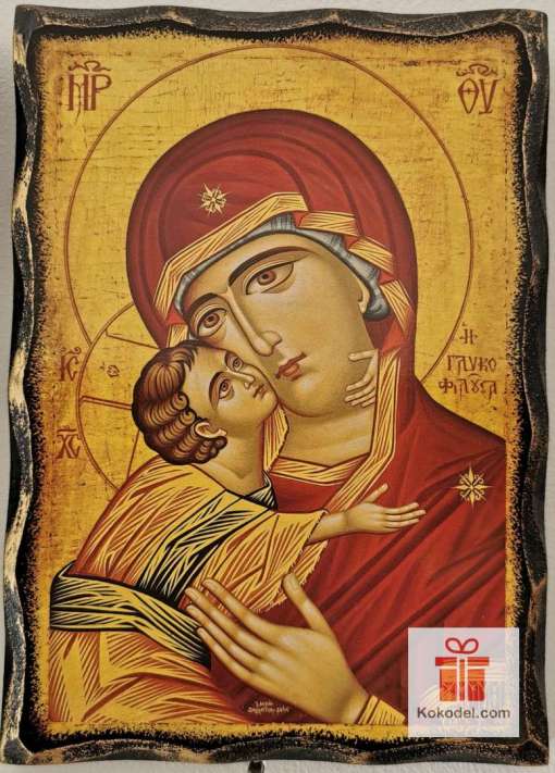 Репродукция икона 044 Св. Богородица с младенеца - Умиление