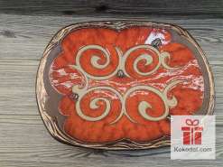 Керамична червена чиния - Ориент