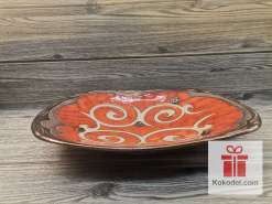 Керамична червена чиния - Ориент