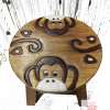 Дървено детско столче - Маймуни - ръчна изработка