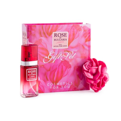 Комплект с роза парфюм и сапун - квадрат - ROSE OF BULGARIA