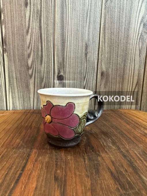 Керамична чаша за еспресо лилаво цвете
